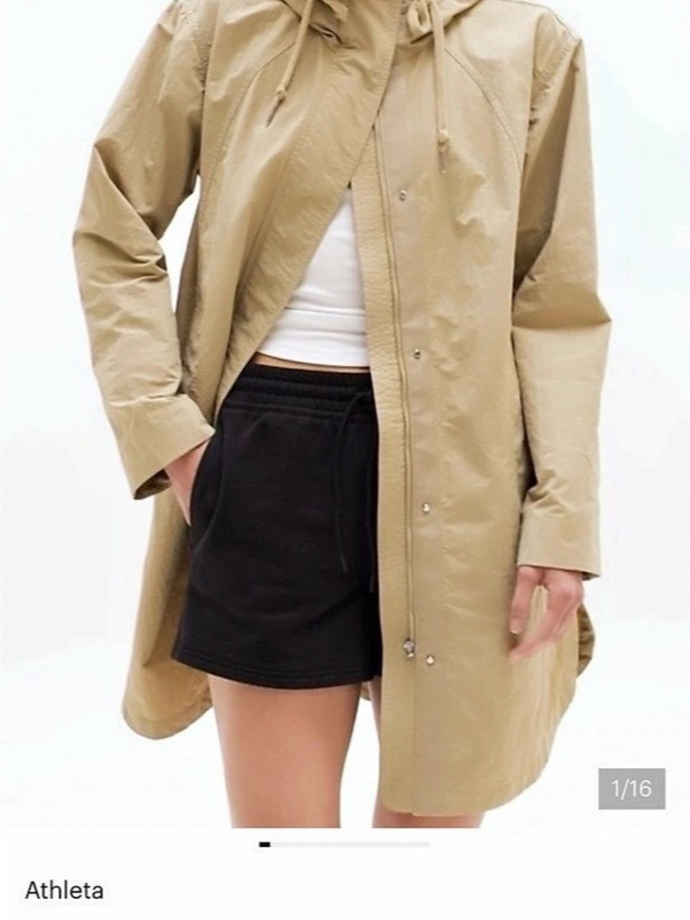 Athleta Everywhere Anorak Hooded Anorak Tan Large NWT